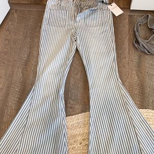 Pinstripe high waisted bells